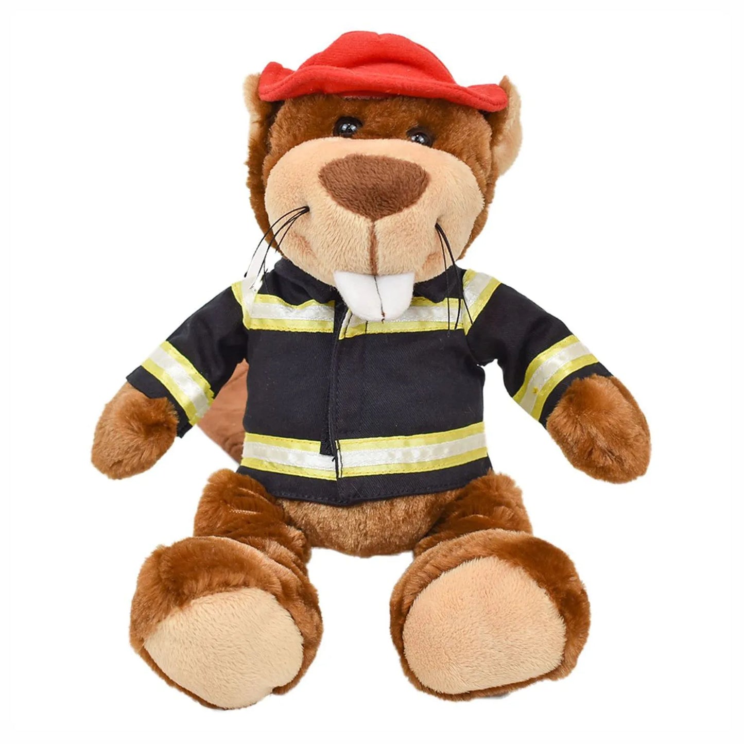 11" Bucky Beaver with Firefighter Outfit