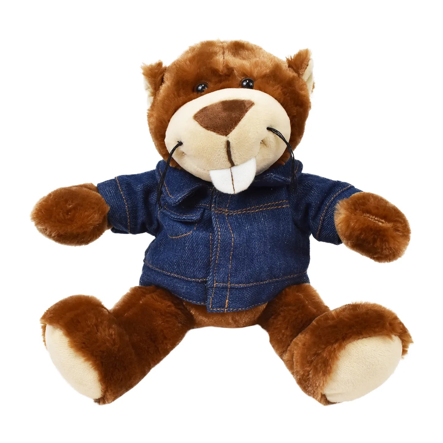 11" Bucky Beaver with Jean Jacket