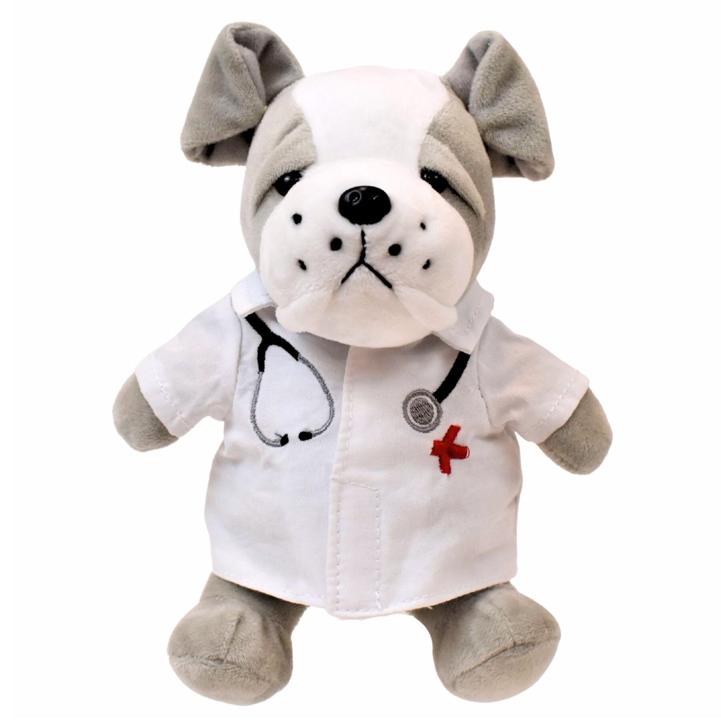 Brooklyn Bulldog (Gray) with Doctor Coat (6" Mini Me Collection)
