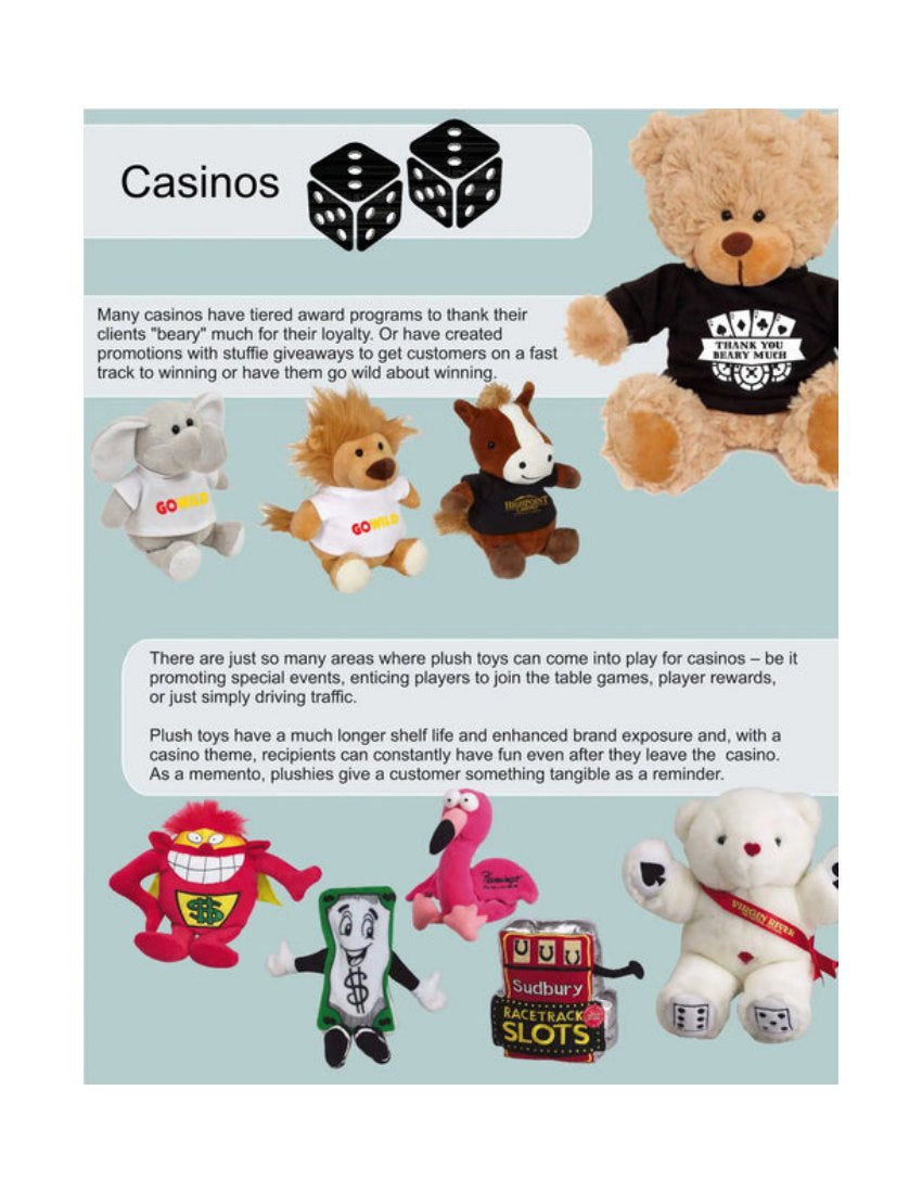 Casinos promotional plush examples
