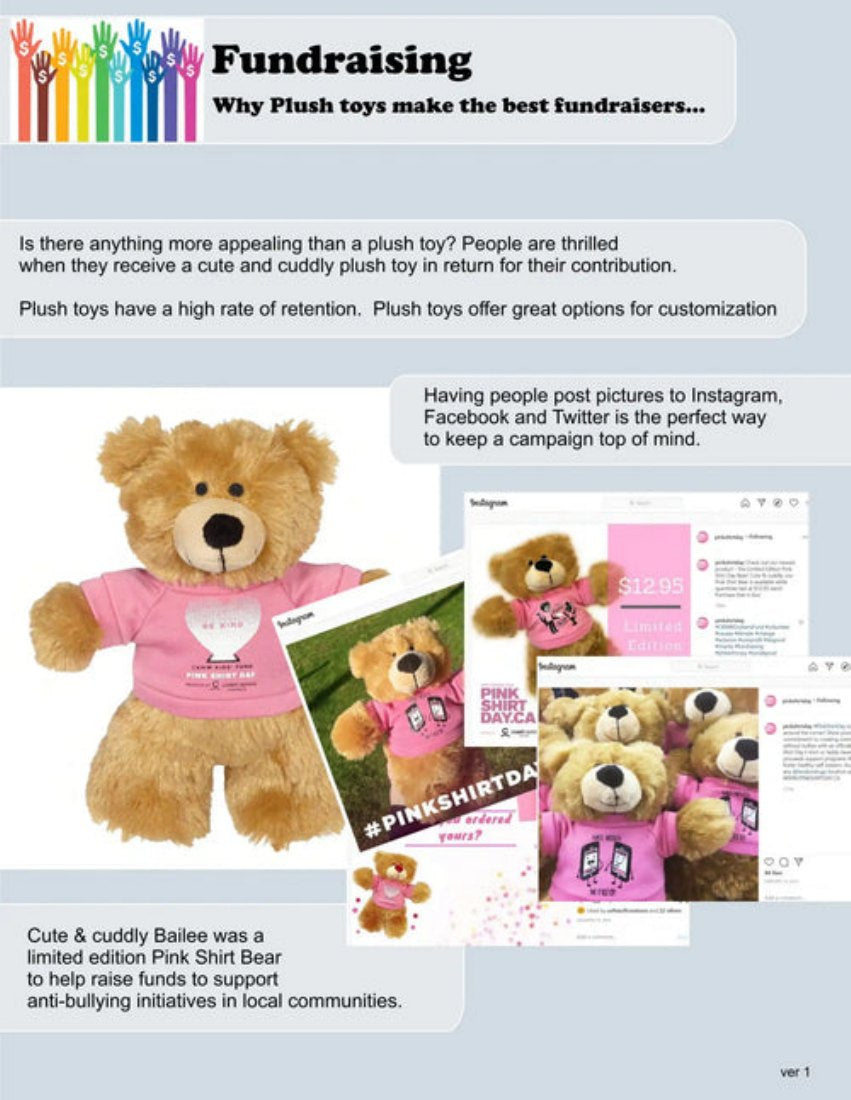 Fundraising promotional plush examples