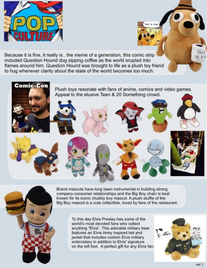 Pop culture promotional plush examples