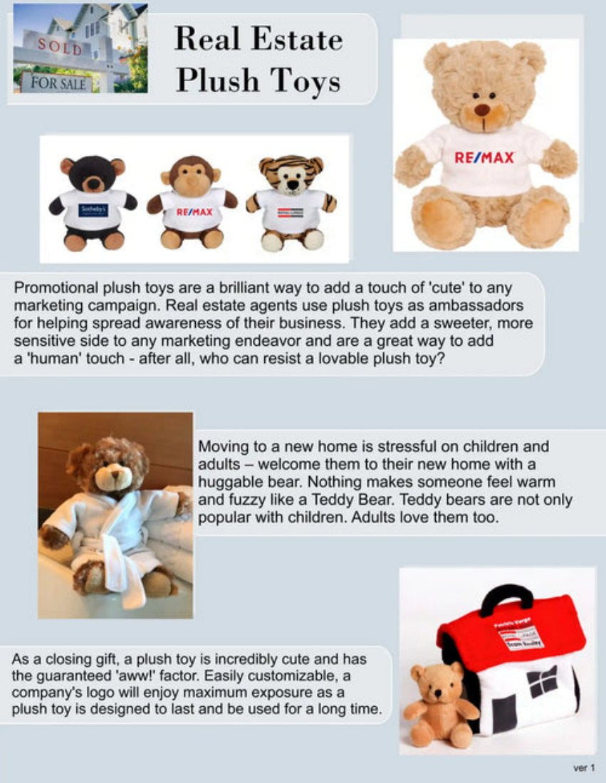 Real estate promotional plush examples