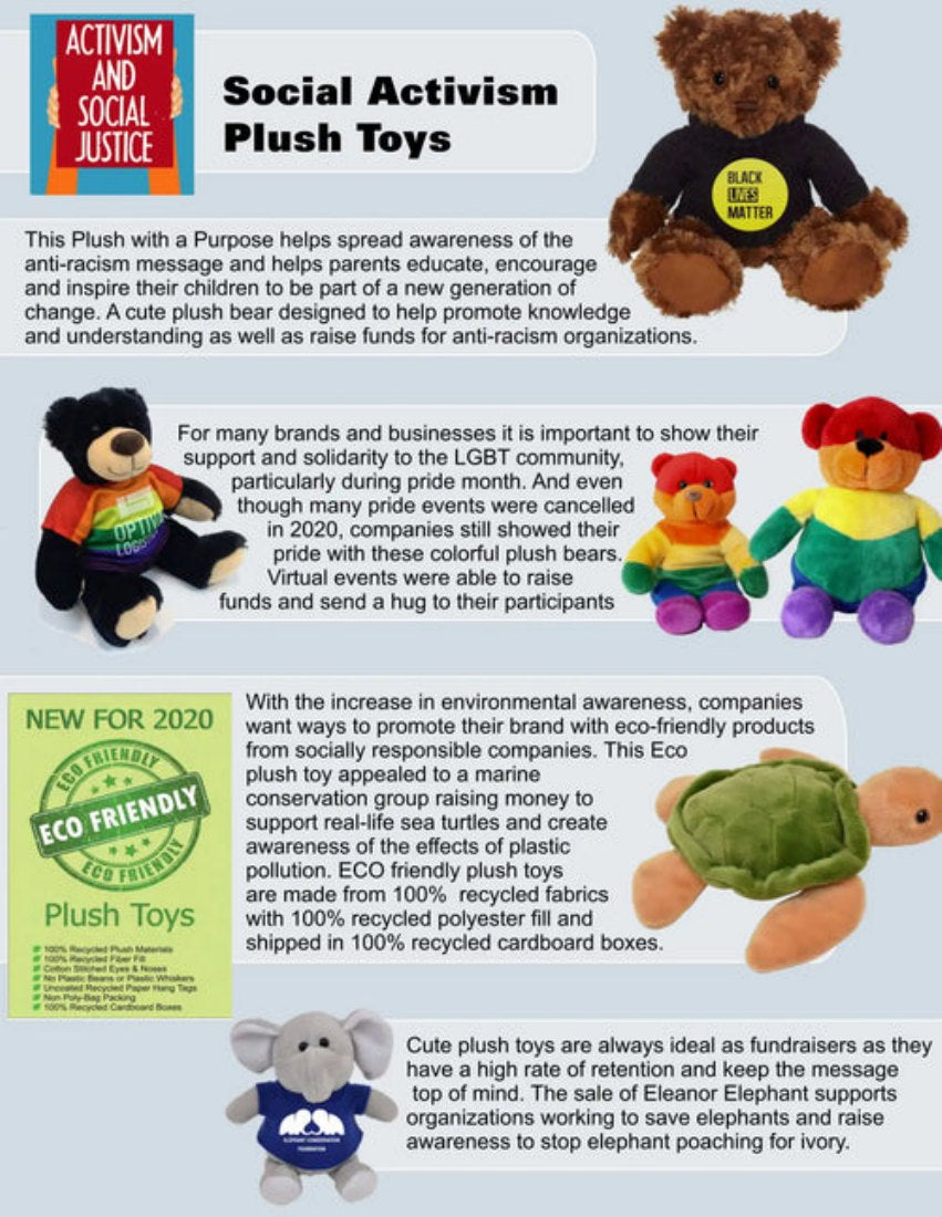 Social causes promotional plush examples